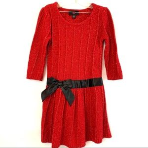 iZ Byer Girl Red Holiday/Party Dress w/ Black Bow